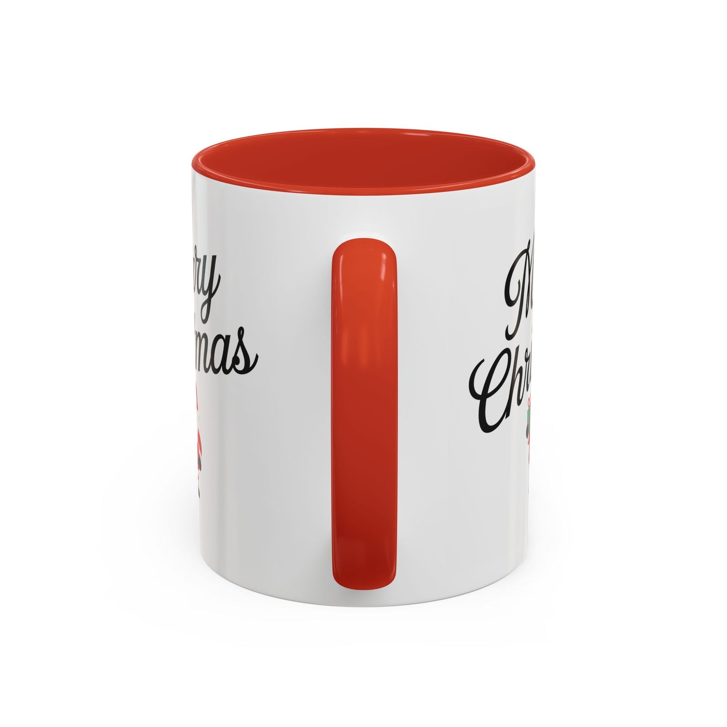 Christmas Mug - Merry Christmas Black Text Santa Present