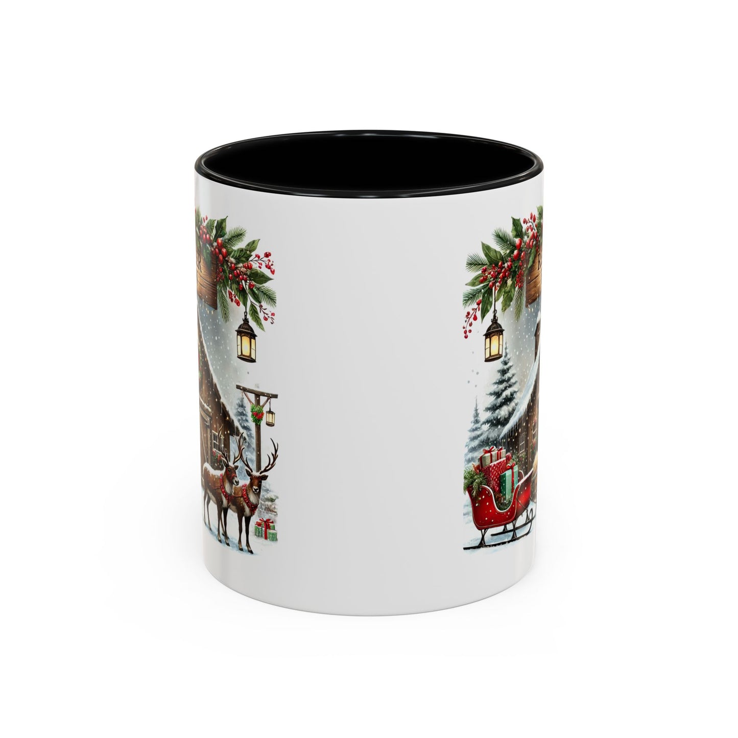 Christmas Mug - Reindeer Barn Sleigh Reindeer