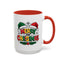 Christmas Mug - Merry Christmas Red Yellow & Green Text Green & Red Hat