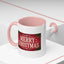 Christmas Mug - Merry Christmas Cream Text Maroon Background