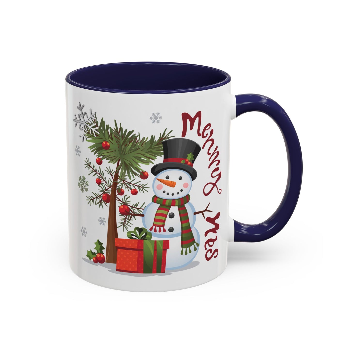 Christmas Mug - Merry Xmas Snowman Tree Present