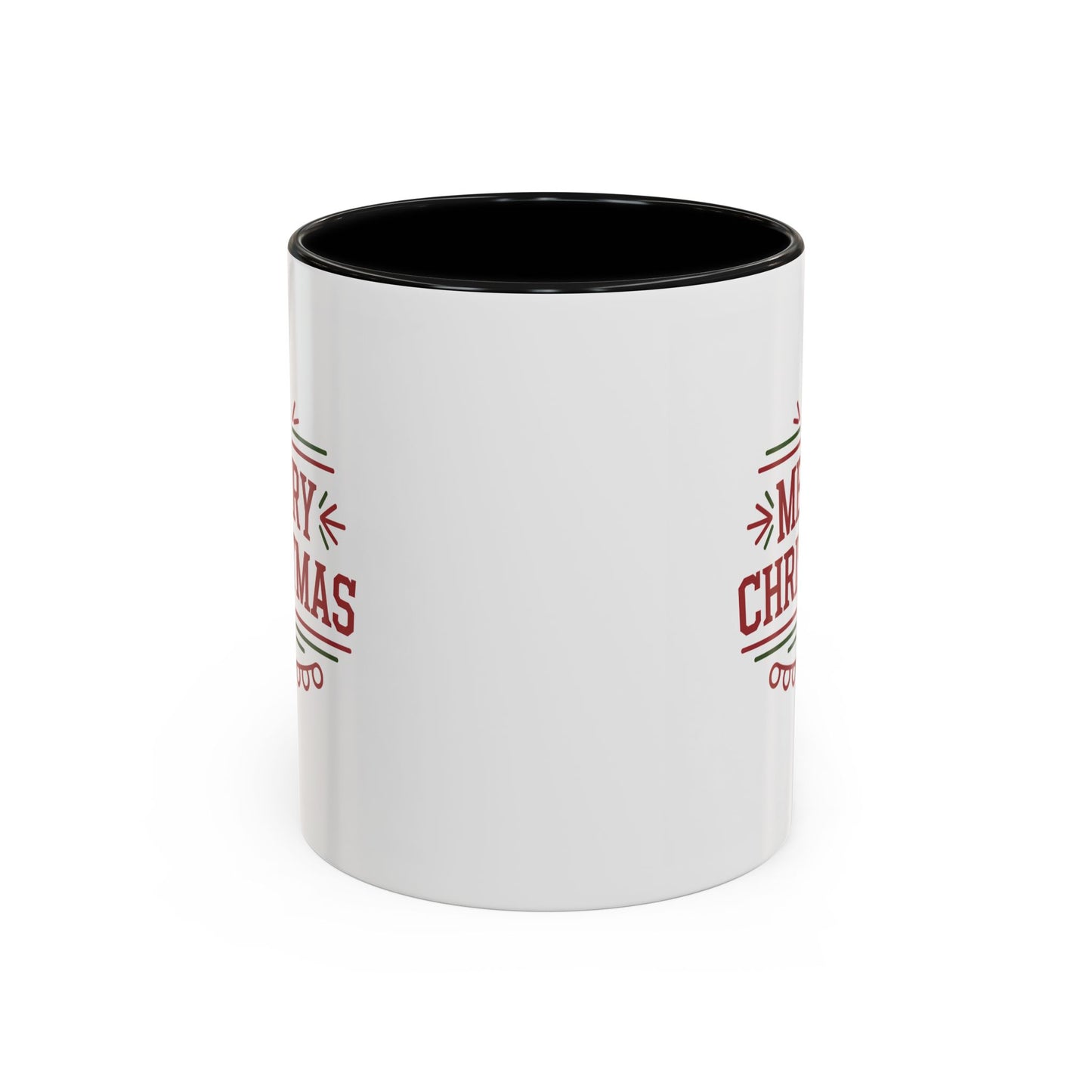 Christmas Mug - Merry Christmas Maroon Text Tree Star