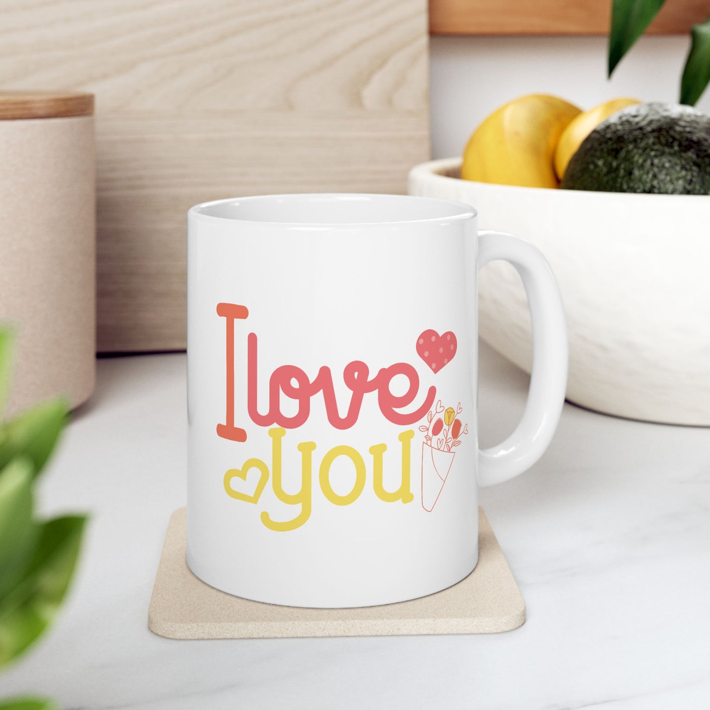 Valentine's Day Mug - I Love You Flowers