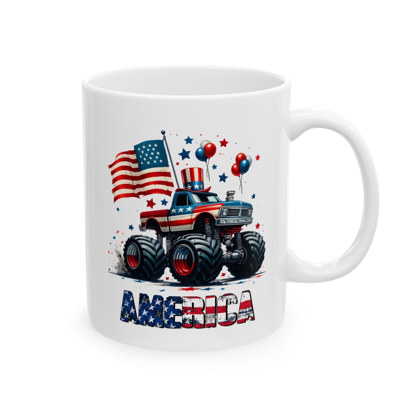 4th of July Mug - America Monster Truck