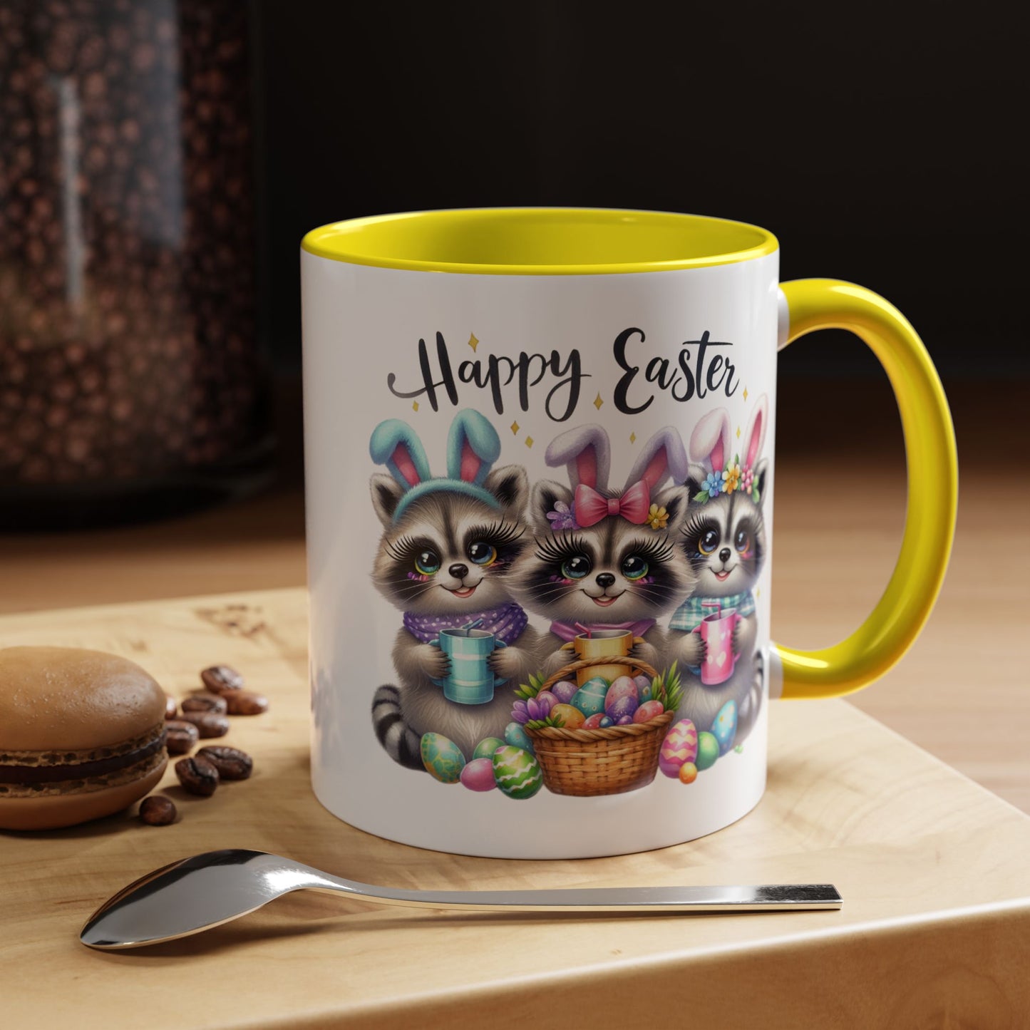 Easter Mug - Happy Easter Racoons