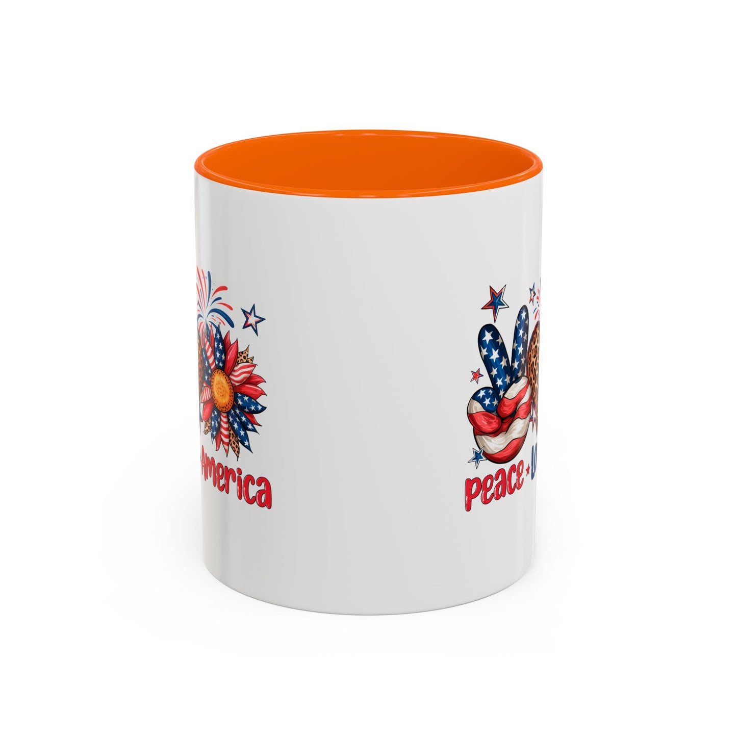 4th of July Mug - Peace Love America