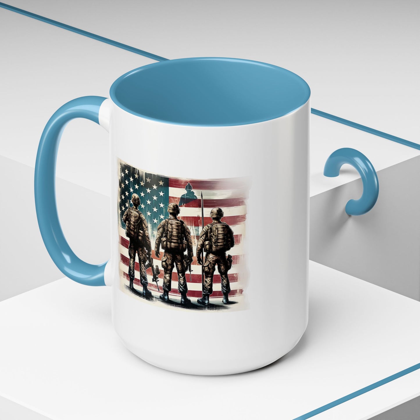 4th of July Mug - Soldiers American Flag