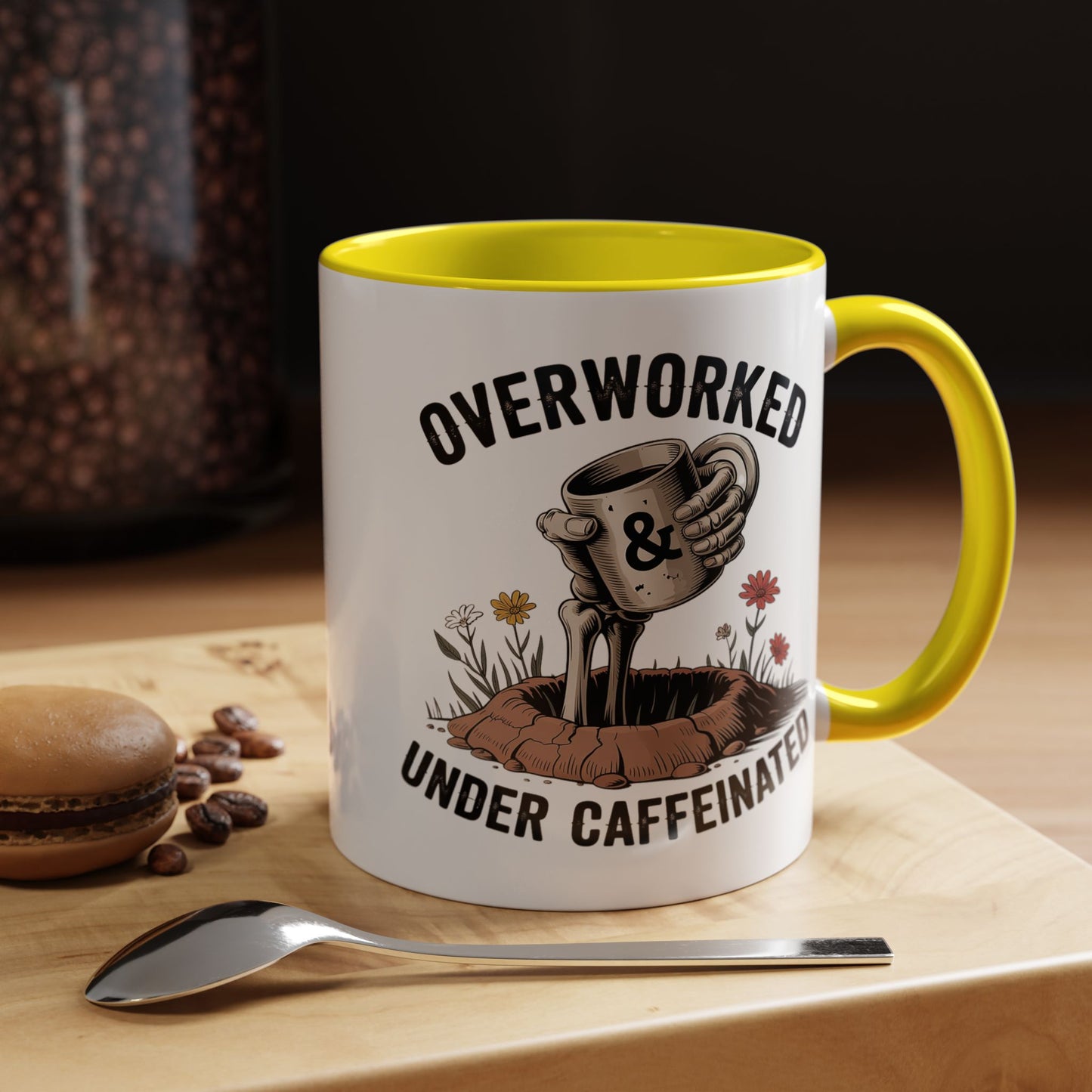 Humor Mug - Overworked and Under Caffeinated