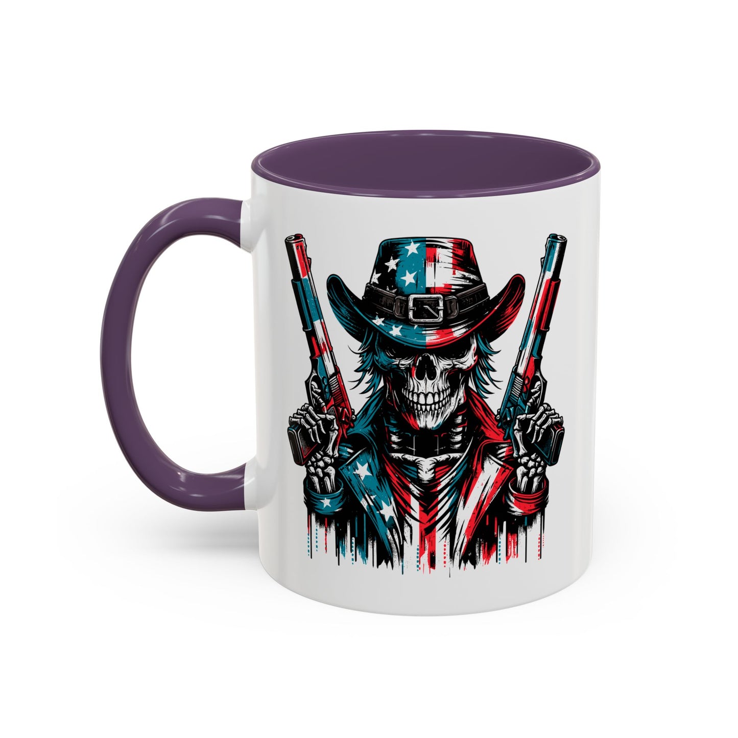 4th of July Mug - Skeleton with American Flag