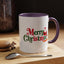 Christmas Mug - Merry Christmas Green & Red Text Santa Presents