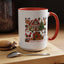Christmas Mug - Happy Holidays Red Text Reindeer Santa Snowman Presents