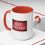 Christmas Mug - Merry Christmas Cream Text Maroon Background