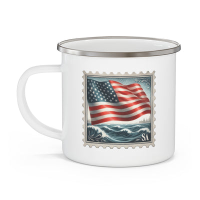 4th of July Mug - American Flag Sea Stamp
