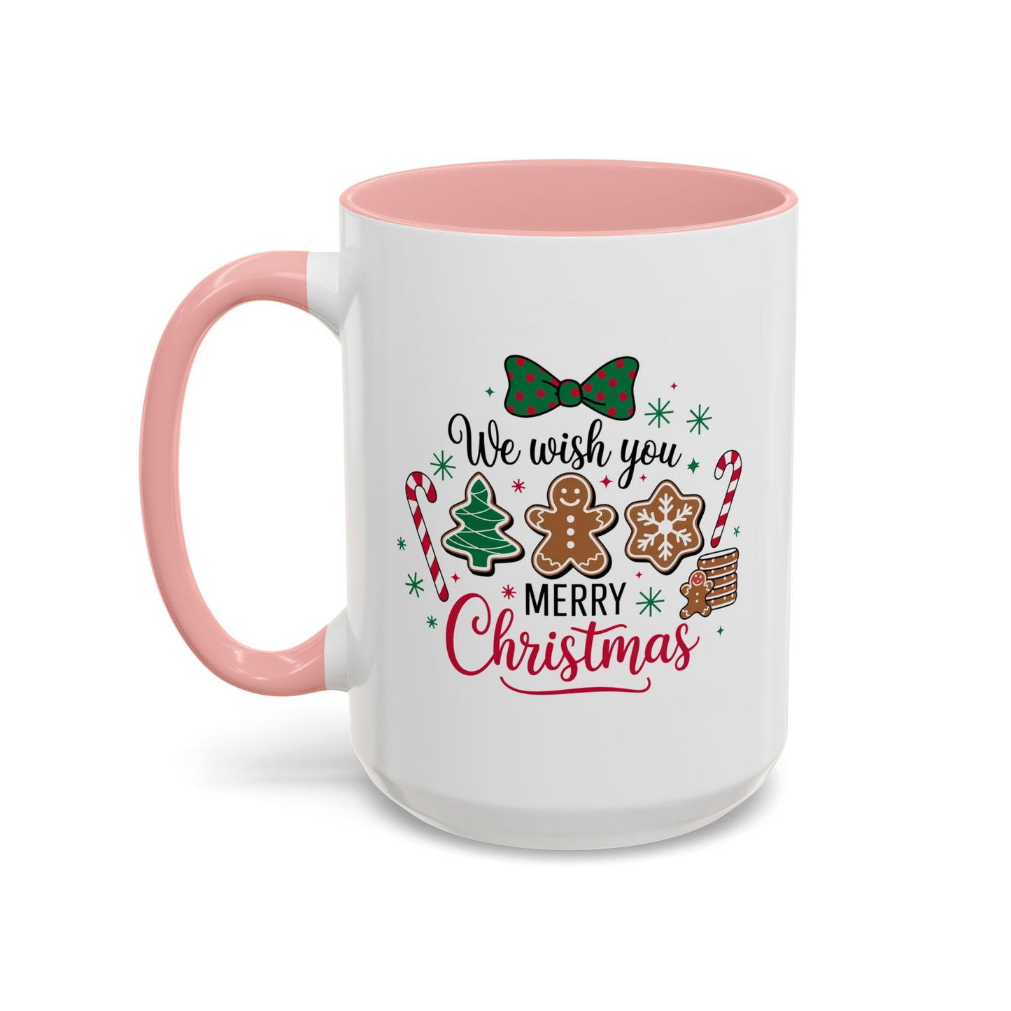 Christmas Mug - We Wish You a Merry Christmas Black & Red Text Cookies & Candy
