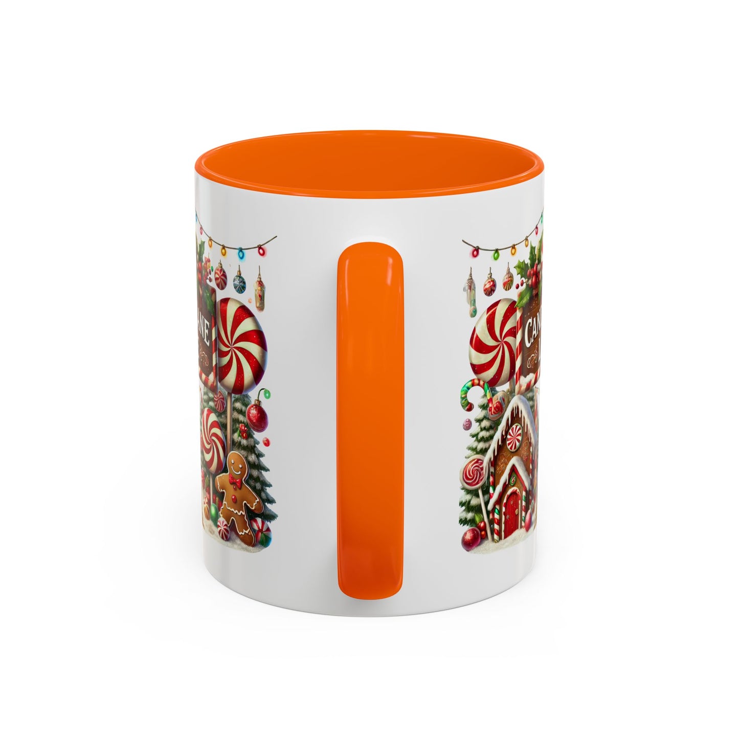 Christmas Mug - Candy Cane Lane White Text Ornaments Candy