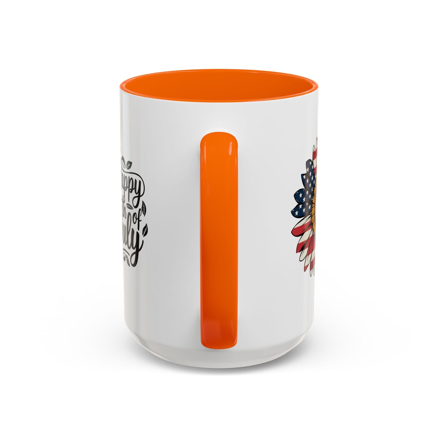 4th of July Mug - Happy 4th of July Sunflower USA Flag