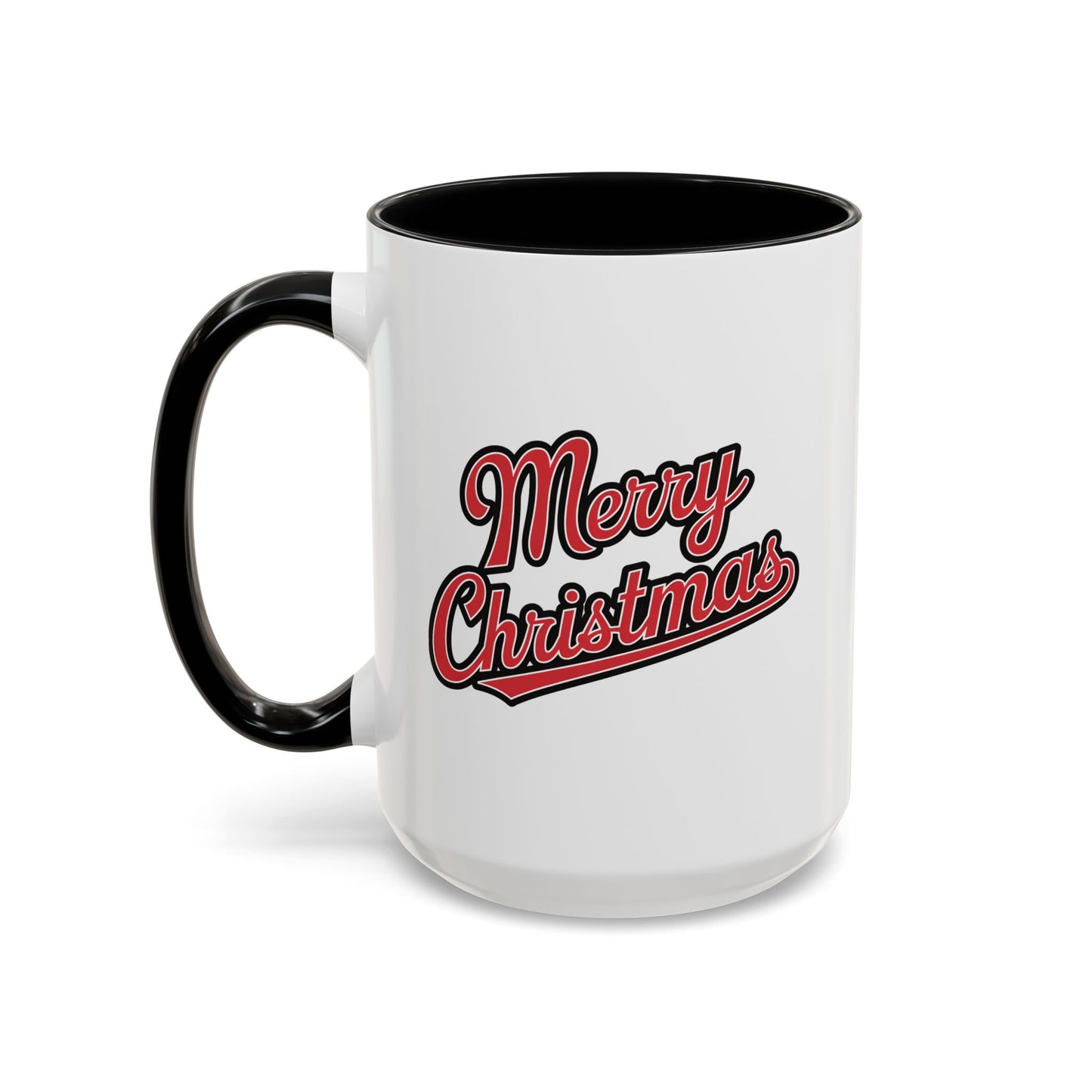 Christmas Mug - Merry Christmas Red & Black Baseball Text