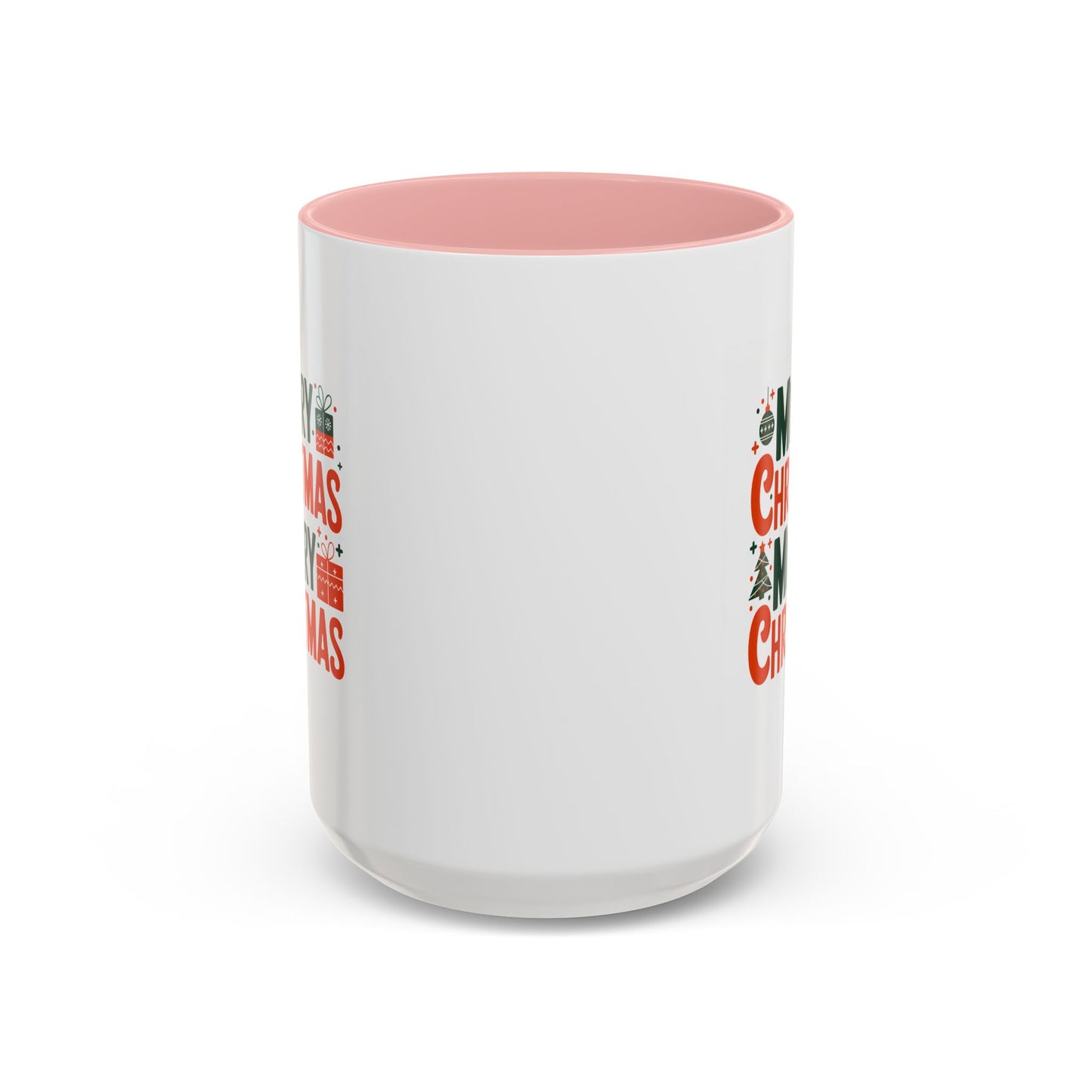 Christmas Mug - Green & Red Text Tree Presents