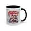 Christmas Mug - Merry Christmas Red Text Puppy Green & Red Top