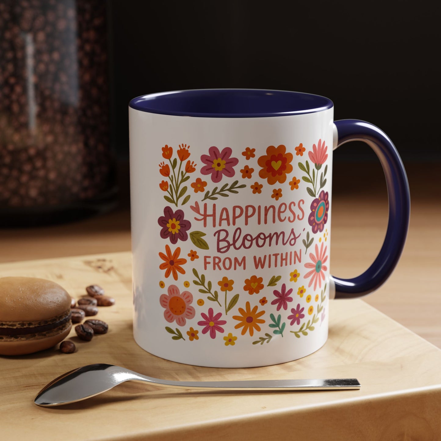 Motivation Mug - Happiness Blooms From Within