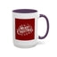Christmas Mug - Merry Christmas White Text Maroon Background