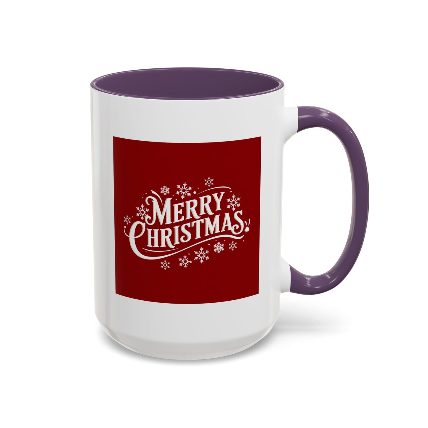 Christmas Mug - Merry Christmas White Text Maroon Background
