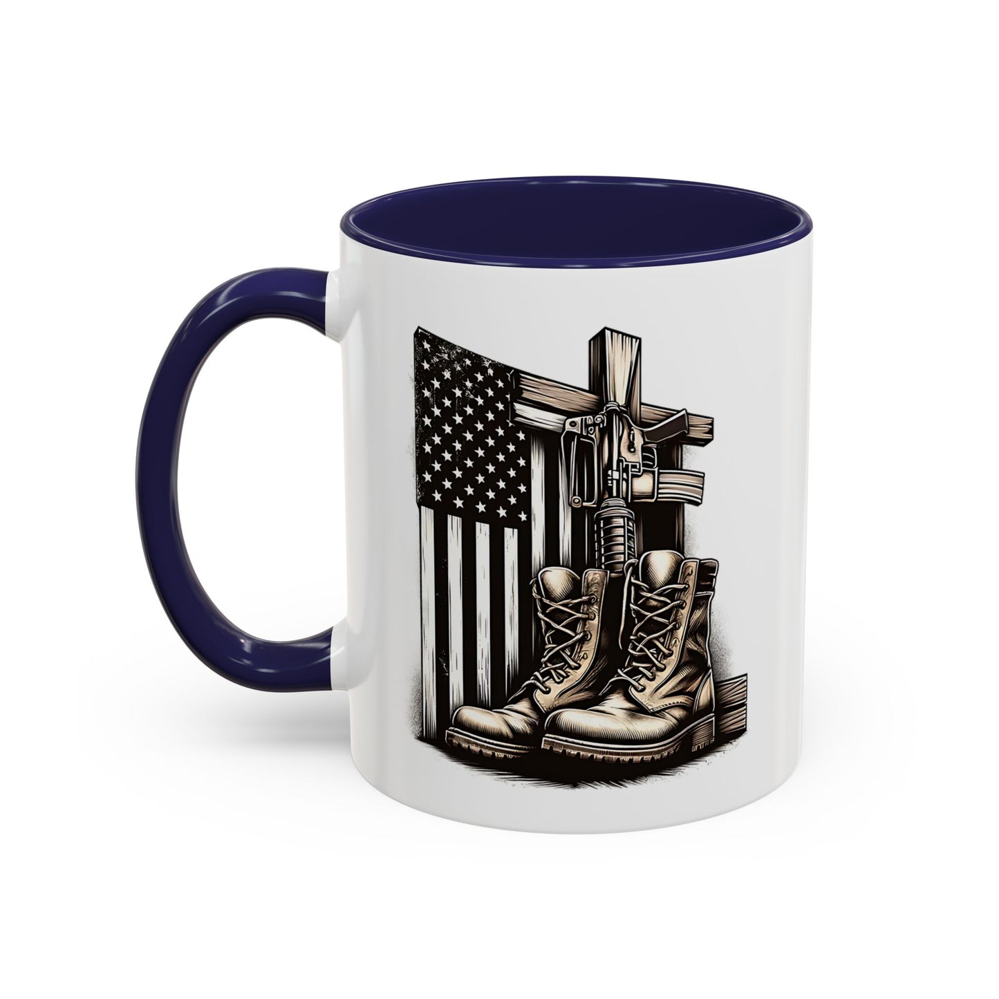 4th of July Mug - Fallen Soldier Boots Flag