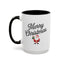 Christmas Mug - Merry Christmas Black Text Santa Present