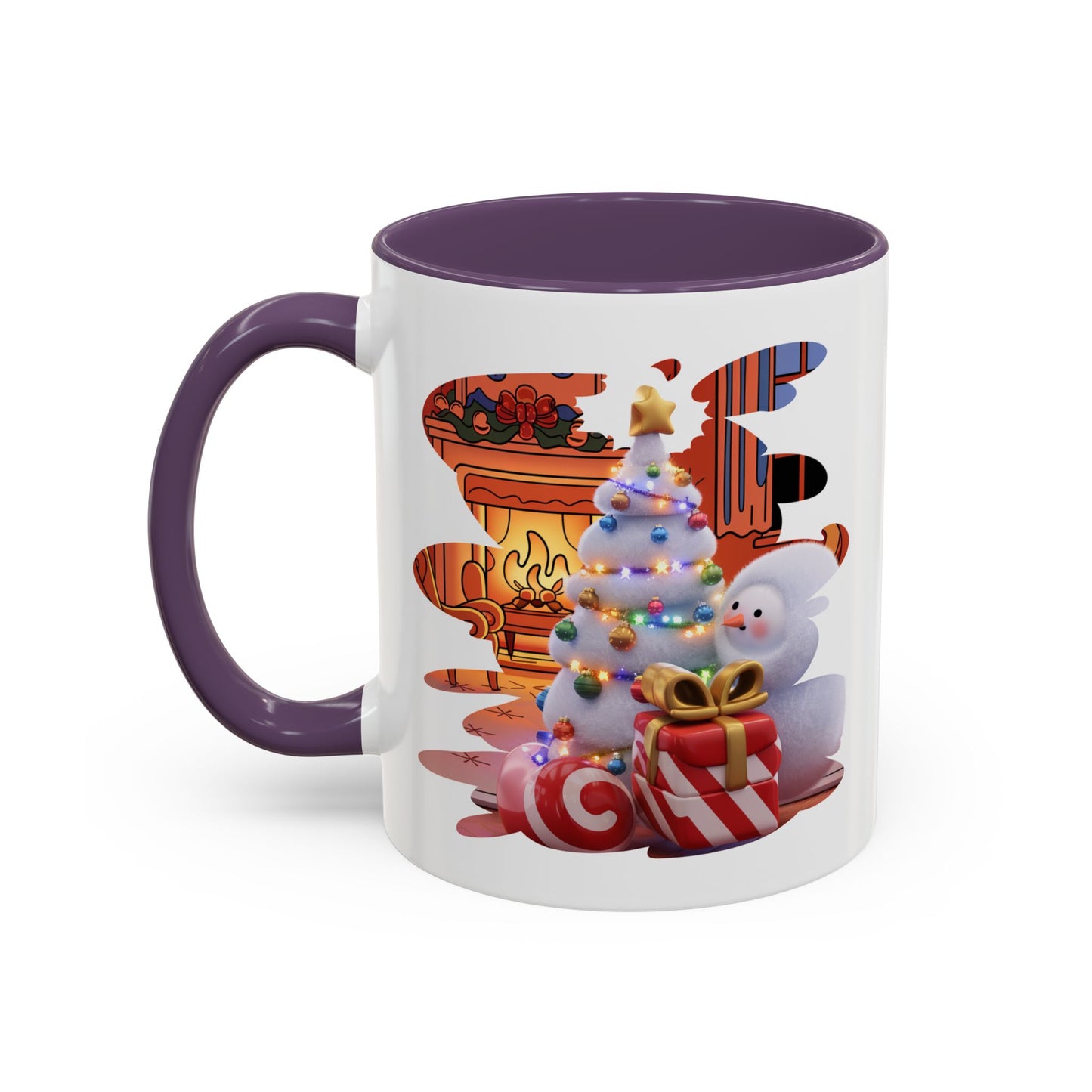 Christmas Mug - Snowman Tree Presents Fireplace