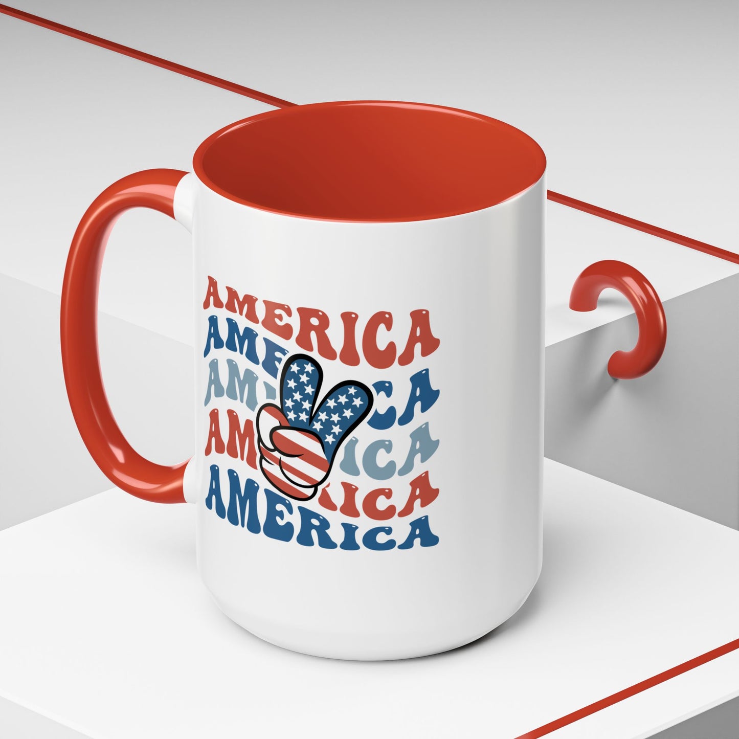 4th of July Mug - America peace Sign