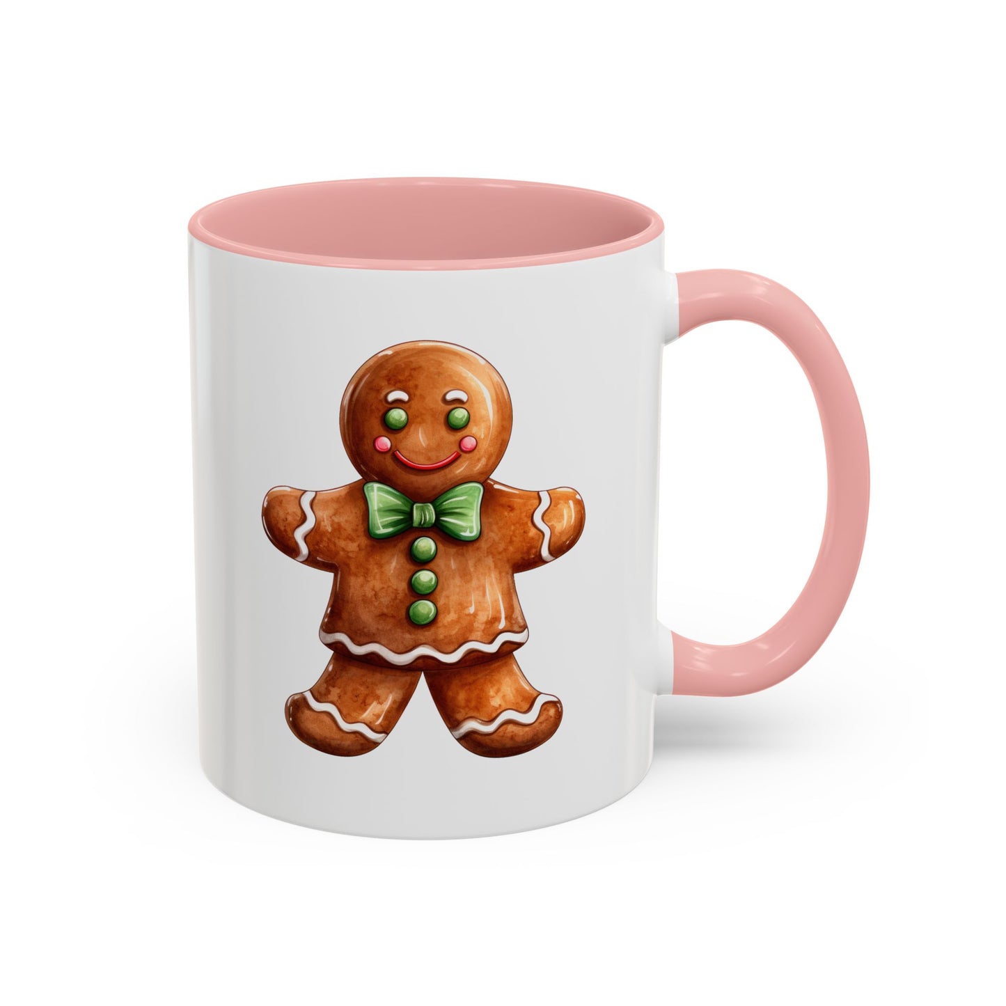 Christmas Mug - Gingerbread Man Green Bow