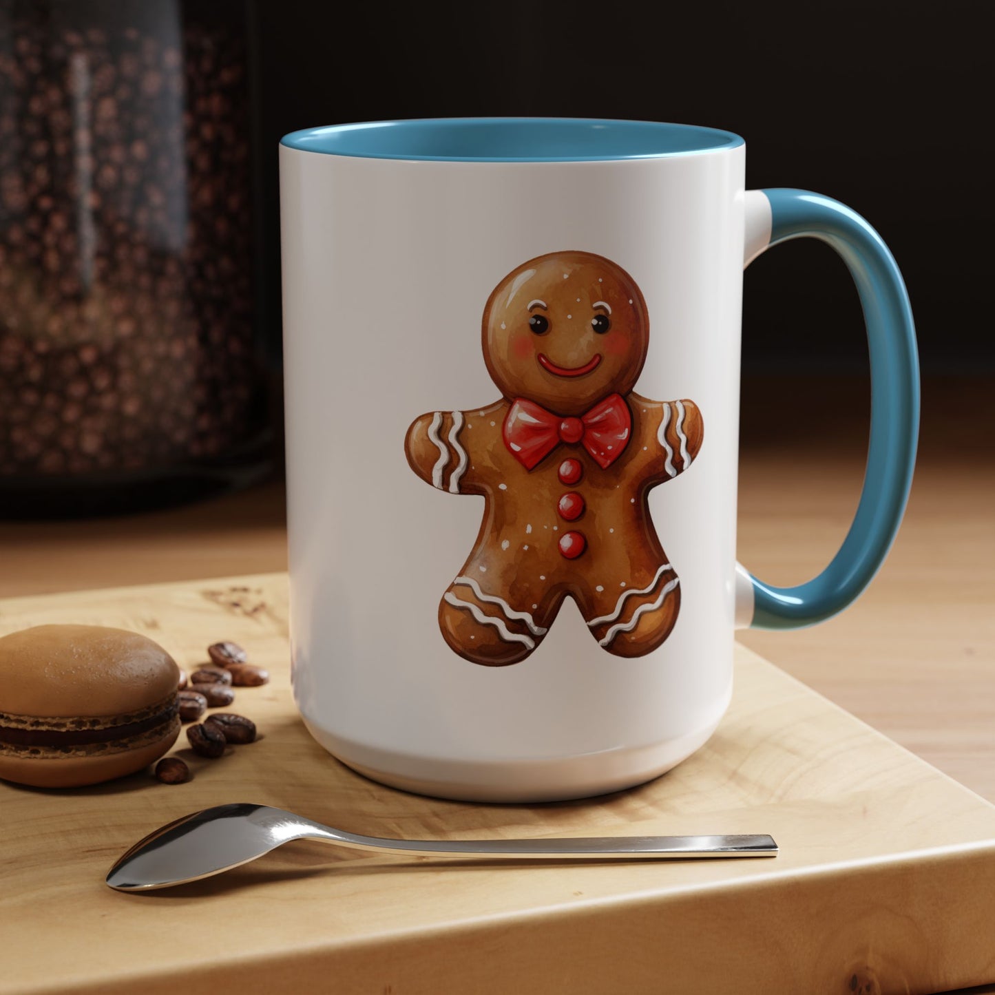 Christmas Mug - Gingerbread Man Red Bow