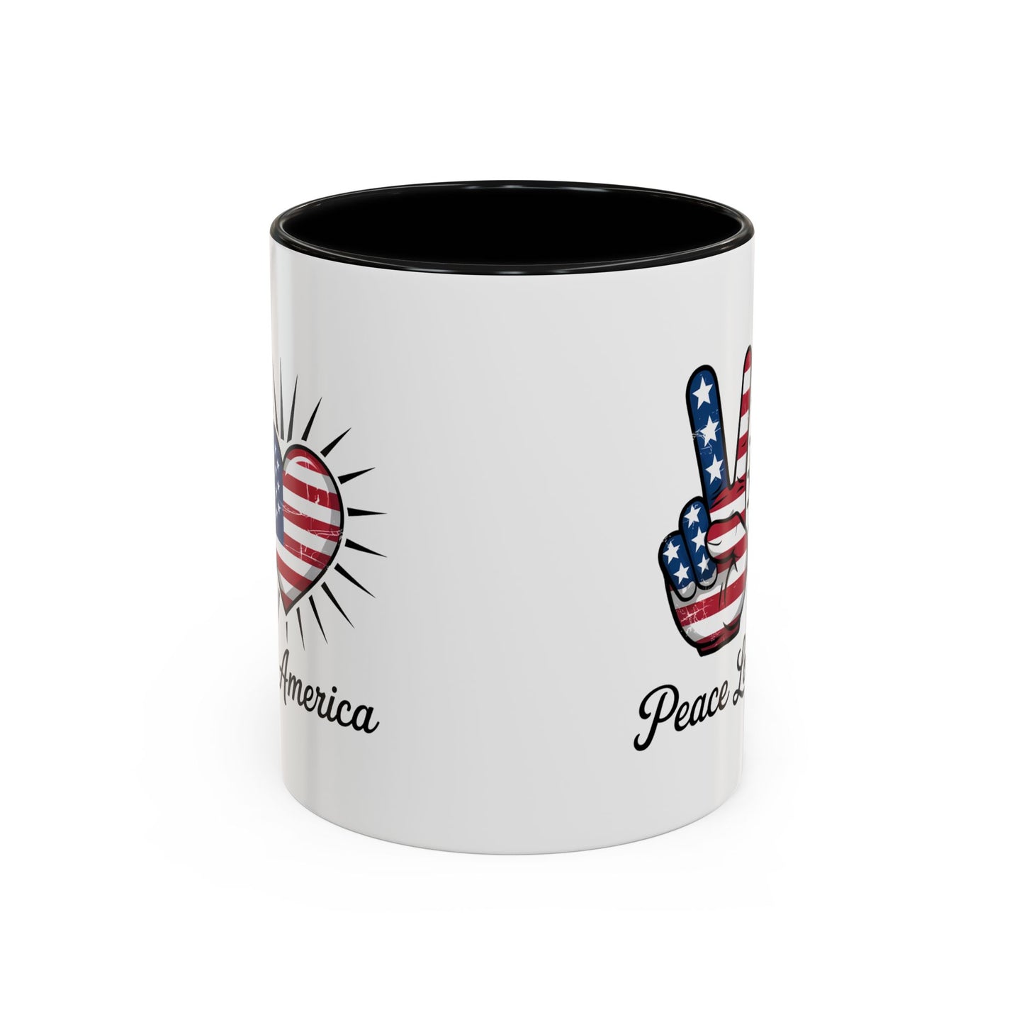 4th of July Mug - Peace Love America