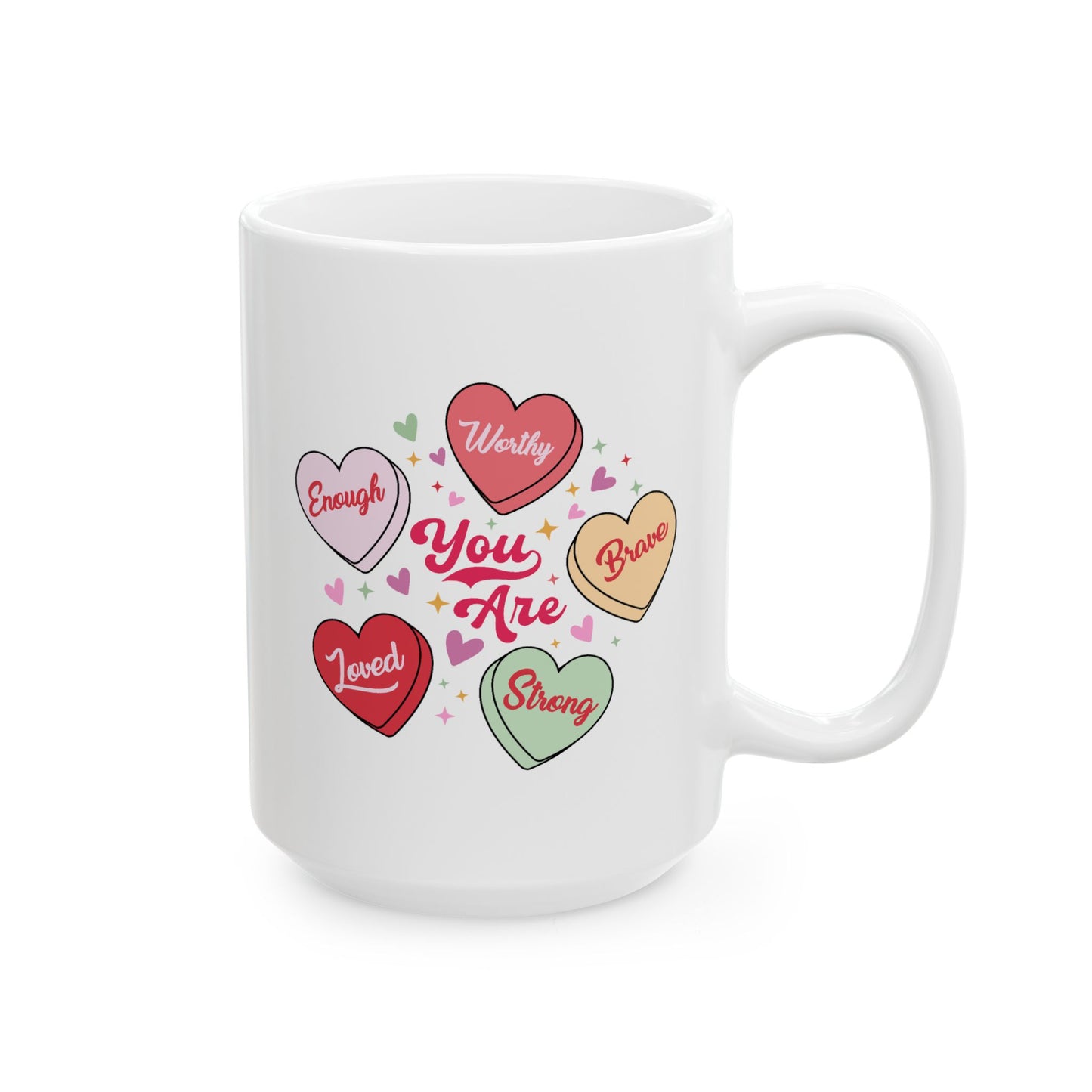 Motivation Mug - You Are Worthy Hearts