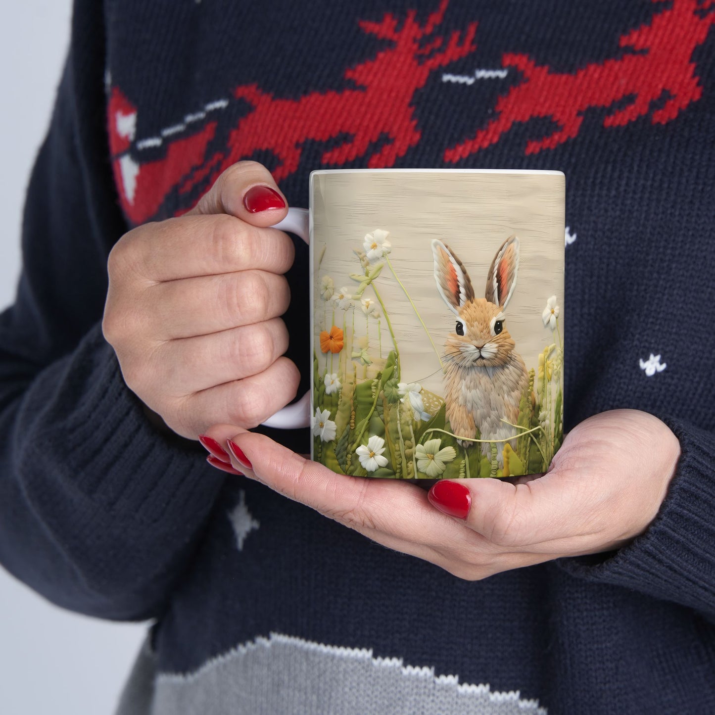 Artistic Mug - Felted Bunnies 3