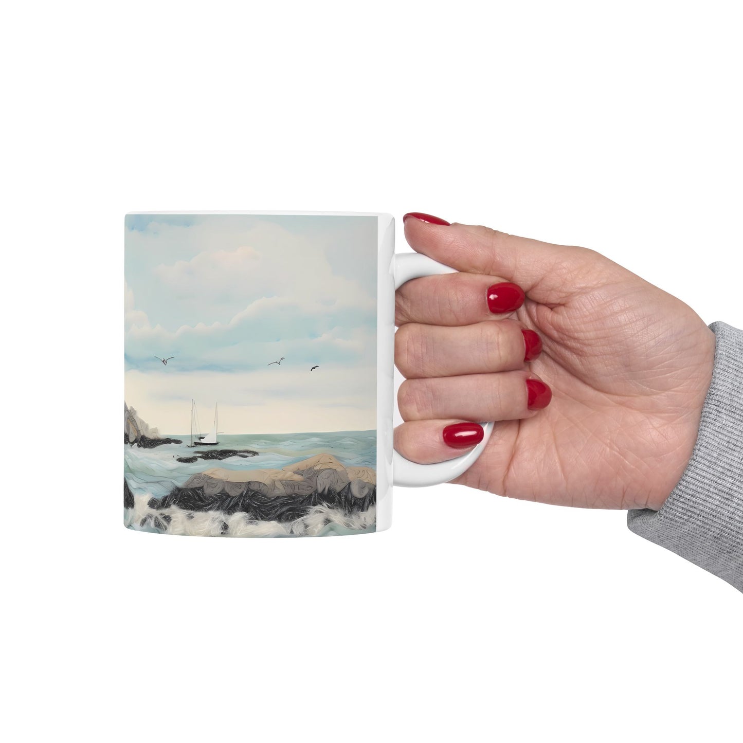 Artistic Mug - Felted Lighthouse 3