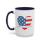 4th of July Mug - God Bless America Flag Heart