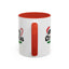 Christmas Mug - Merry Christmas Black Text Hat Cane Misletoe