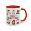 Christmas Mug - Merry Christmas Red & Green Text Santa Cute Animals