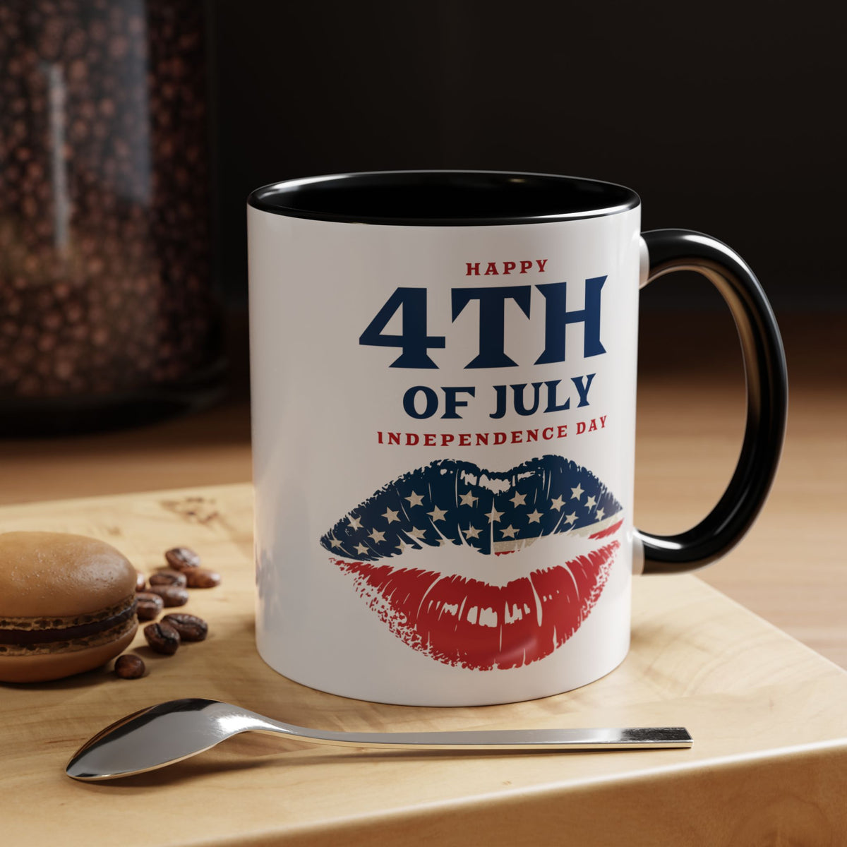 4th of July Mug - Happy 4th of July Flag Lips