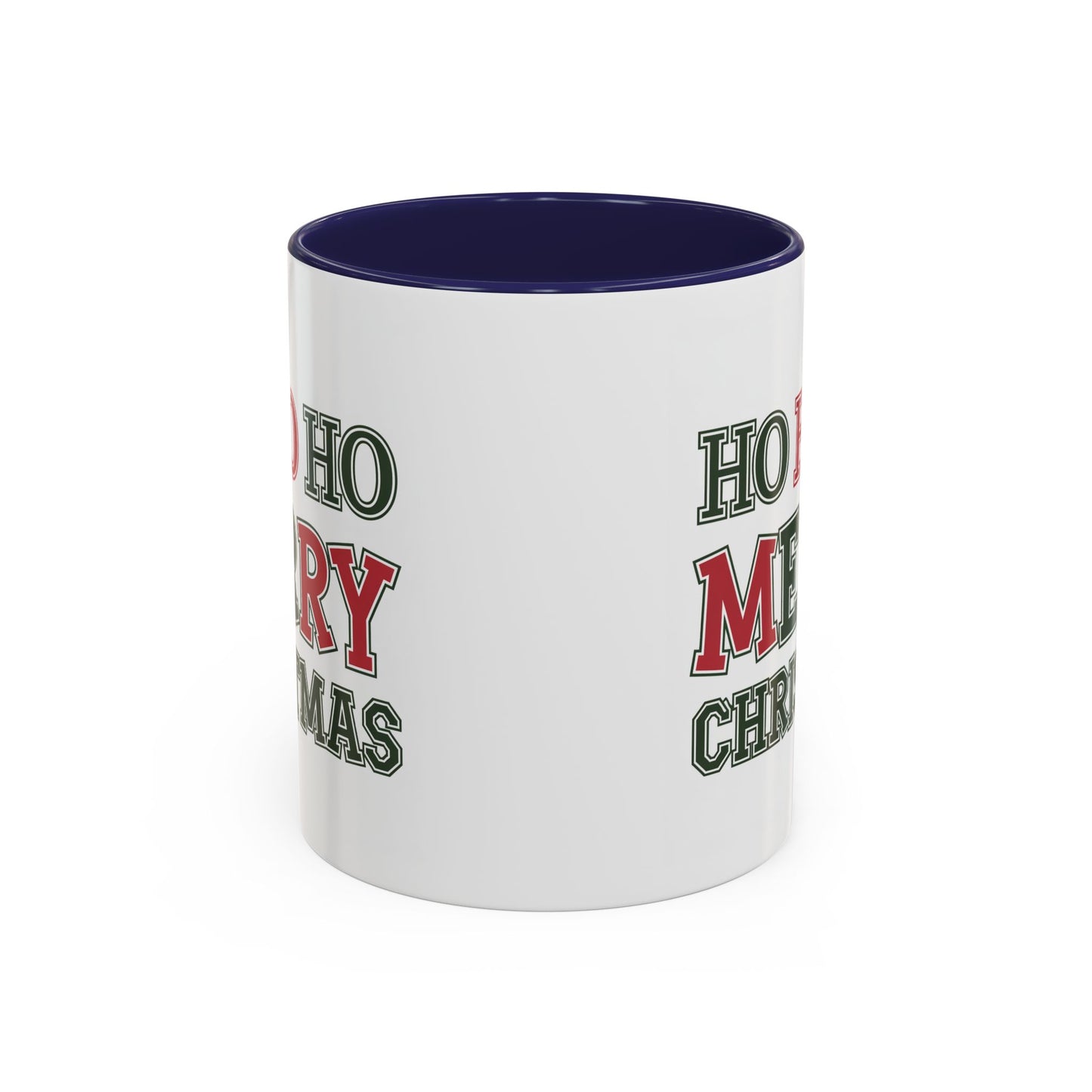 Christmas Mug - Ho Ho Ho Merry Christmas Green & Red Text 2