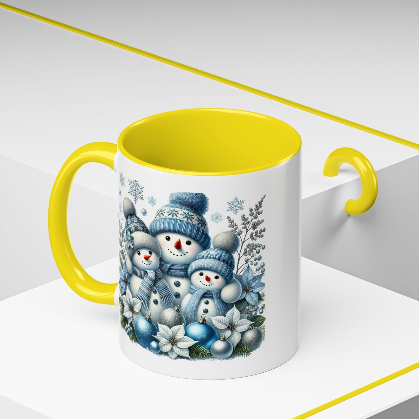 Christmas Mug - Blue Snowman Family