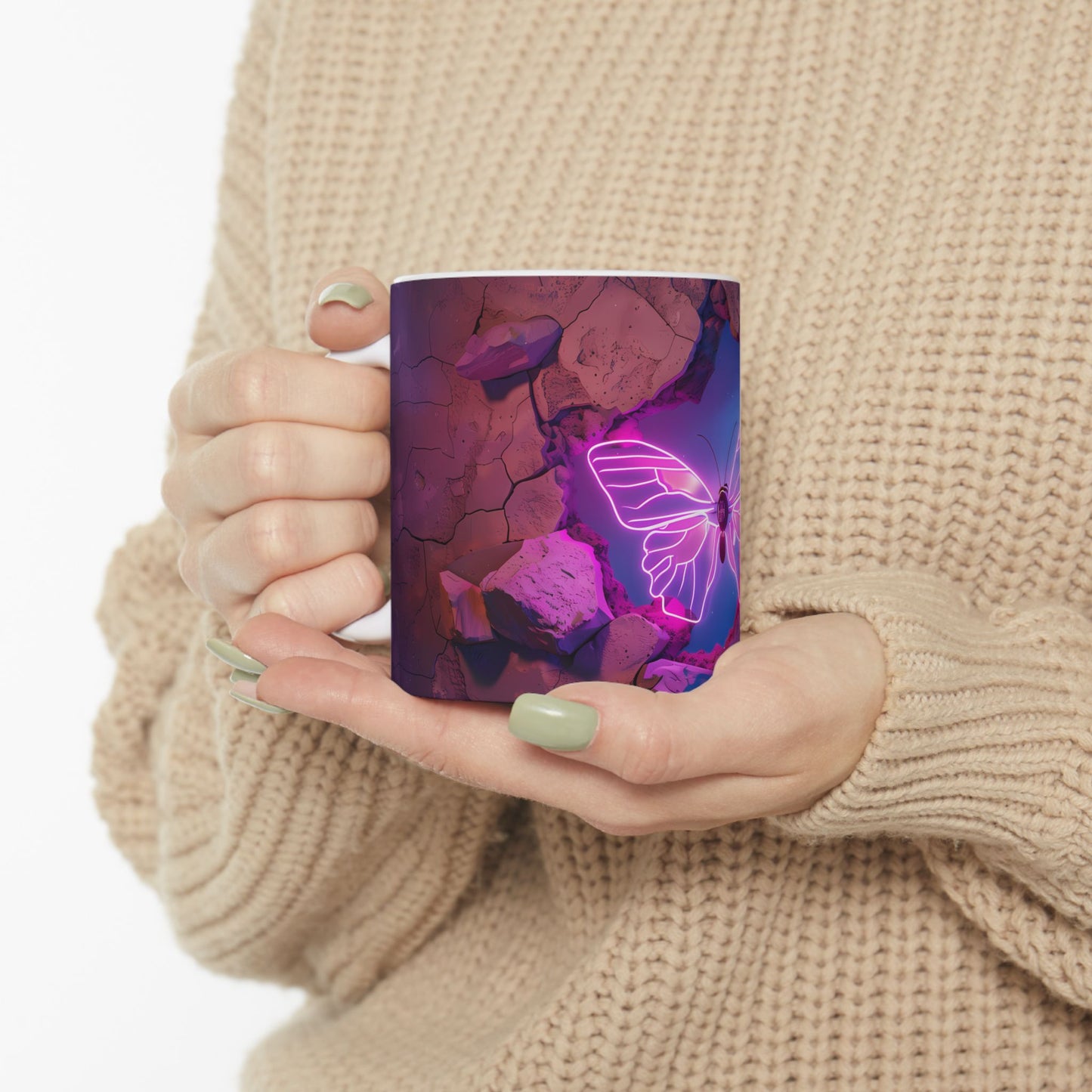 Artistic Mug - Neon Butterfly