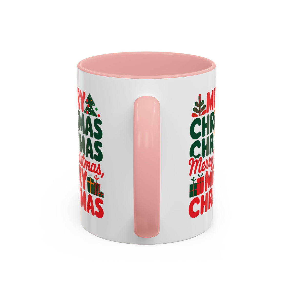 Christmas - Merry Christmas Red & Green Text Trees Presents Candles