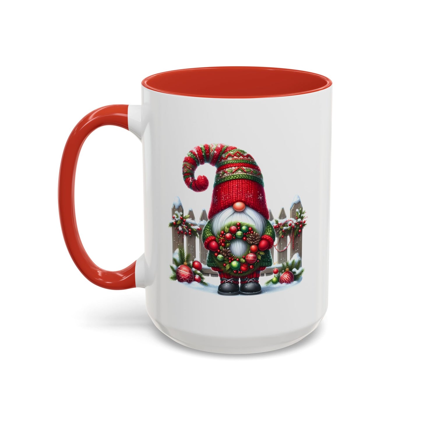 Christmas Mug - Gnome with Christmas Wreath