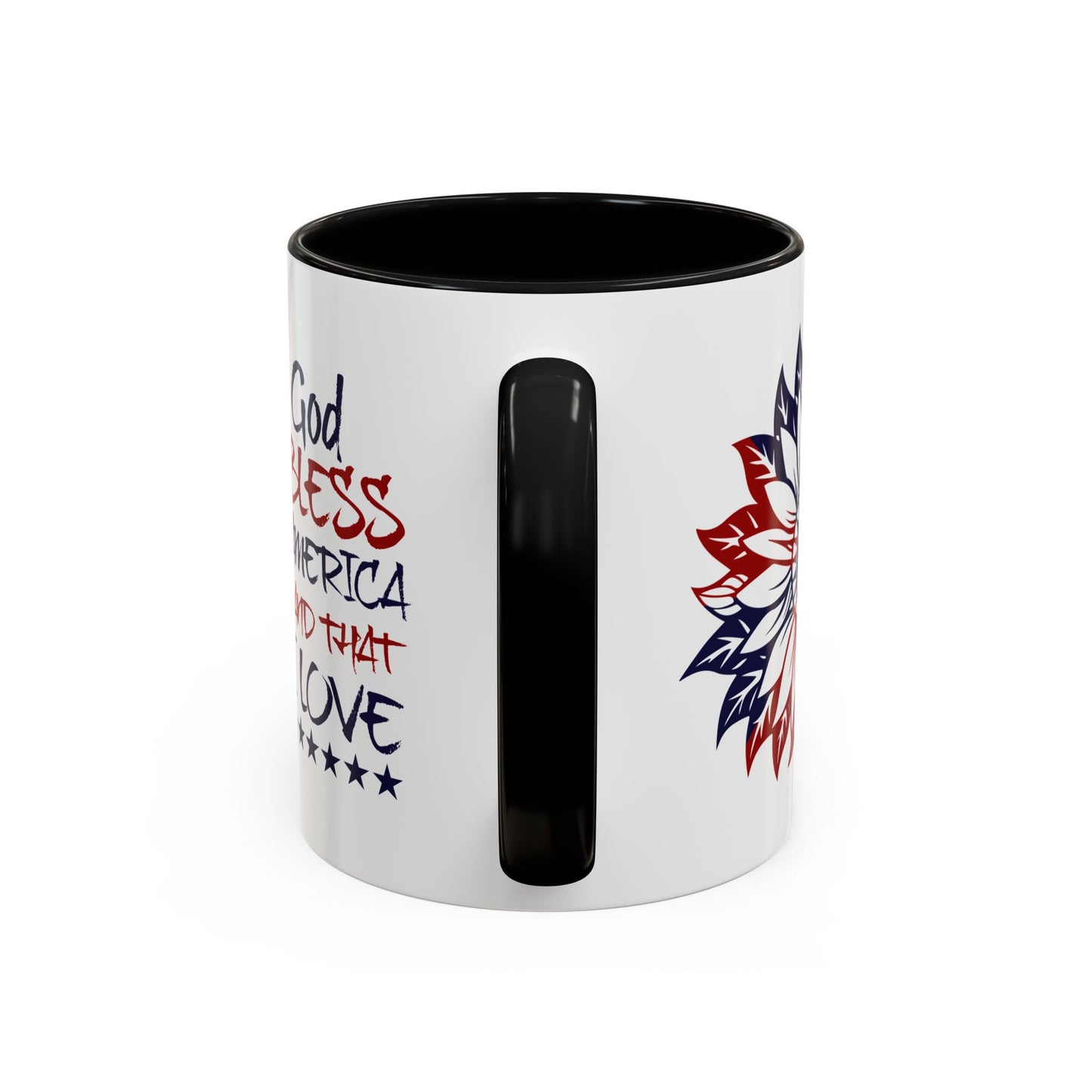 4th of July Mug - God Bless America Sunflower