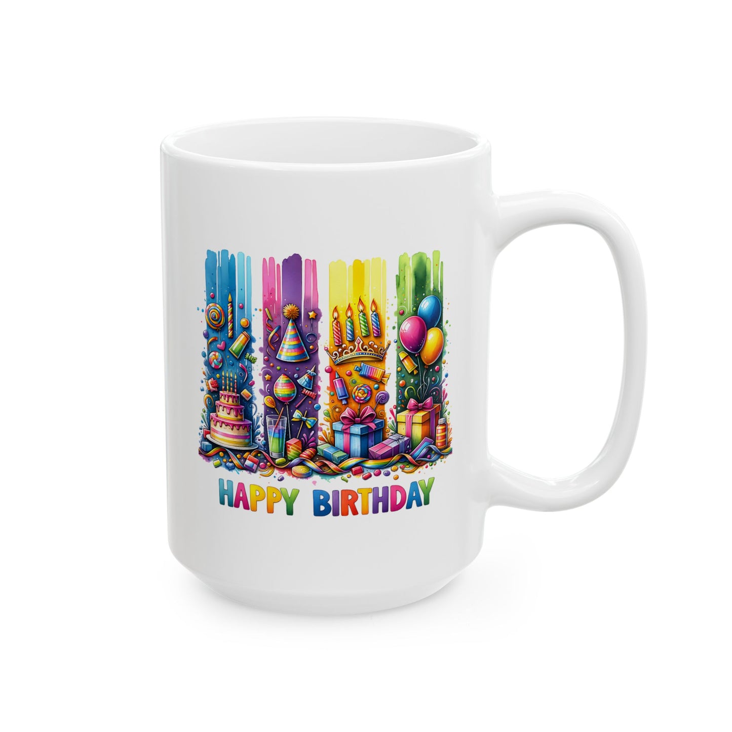 Birthday Mug - Happy Birthday Brushstrokes
