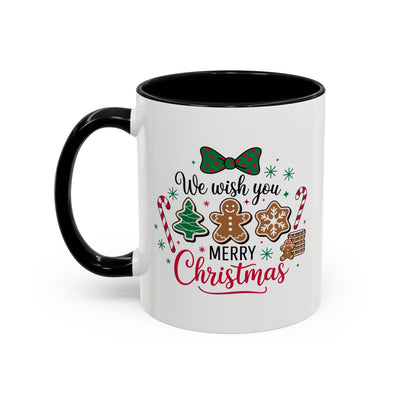Christmas Mug - We Wish You a Merry Christmas Black & Red Text Cookies & Candy