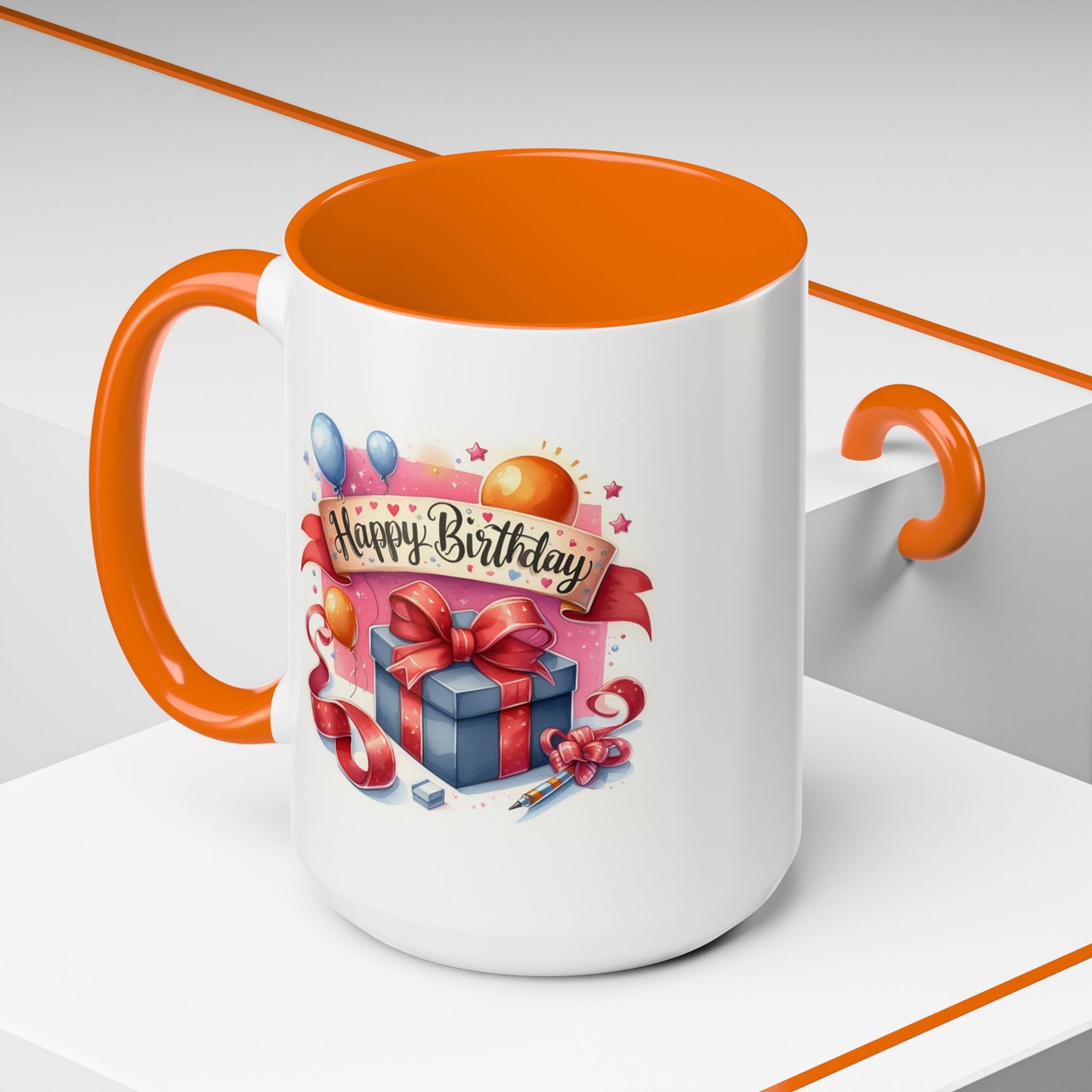 Birthday Mug - Present Pen Balloons