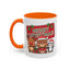 Christmas Mug - Green Text Red Banner Reindeer Bear Penguin